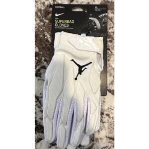 Nike Jordan NFL Superbad 5.0 Football Gloves Men's X-Large White/Black